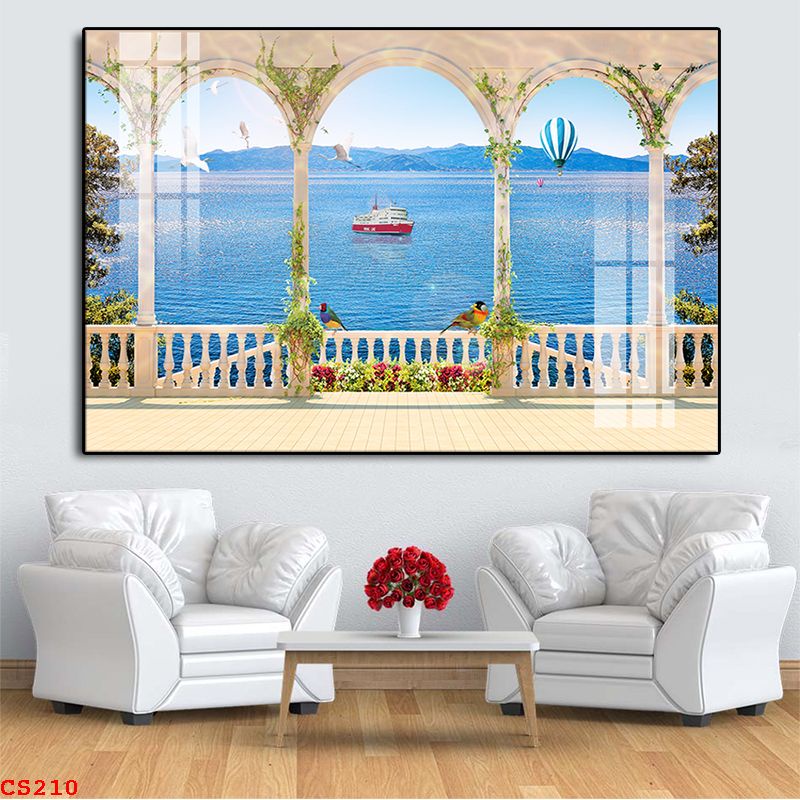 TRANH DÁN TƯỜNG 3D Ô CỬA SỔ HOÁ LÁ THIÊN NHIÊN - TRANH DÁN TƯỜNG GIẢ CỬA SỔ- MELYHOME MELYHOME