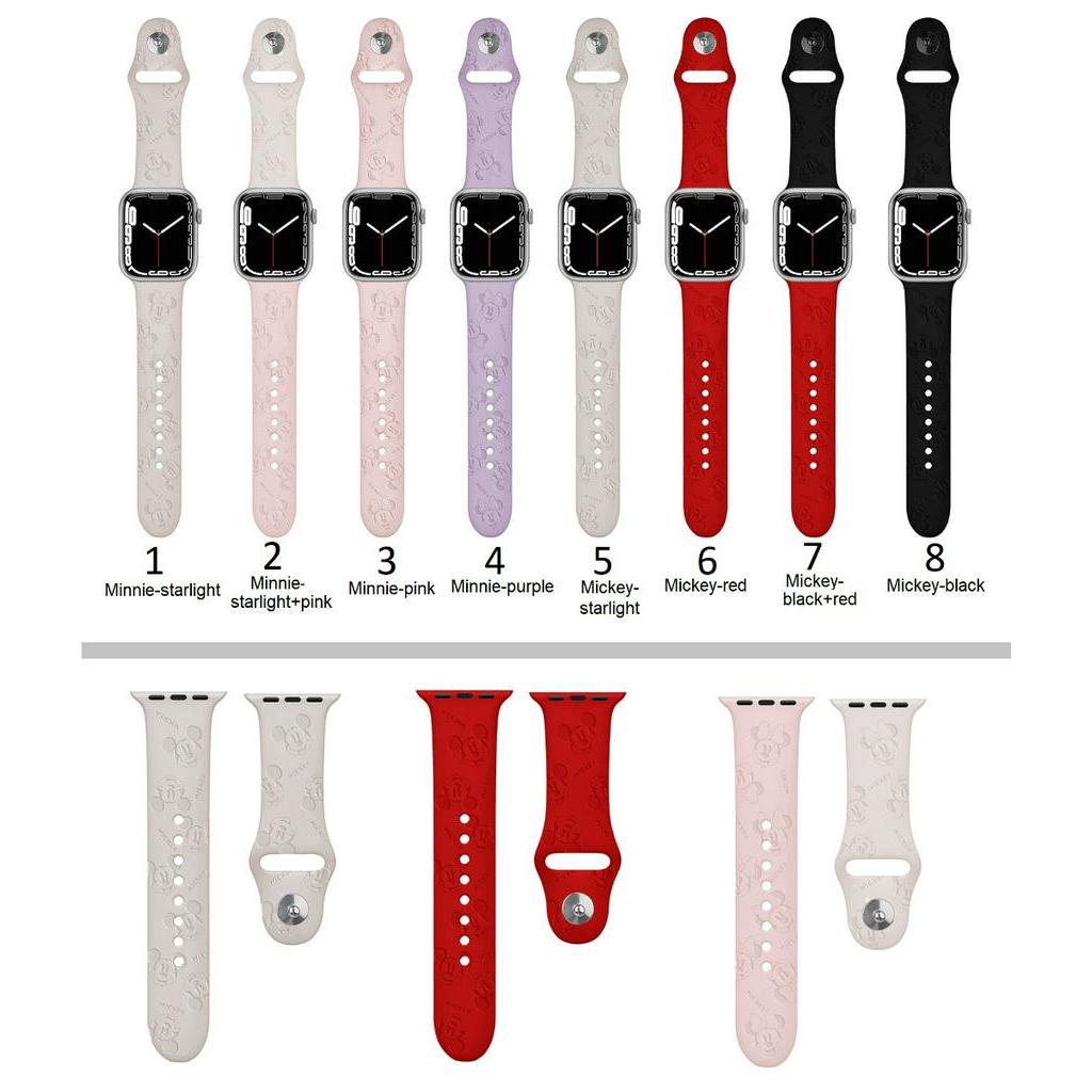 Phim hoạt hình 3D+V ỏ Cho Apple Watch Series 8 7 Ultra Se 6 4 3 S8 Dây đeo thể thao Ultra 49mm 45mm 44mm 41mm 40mm