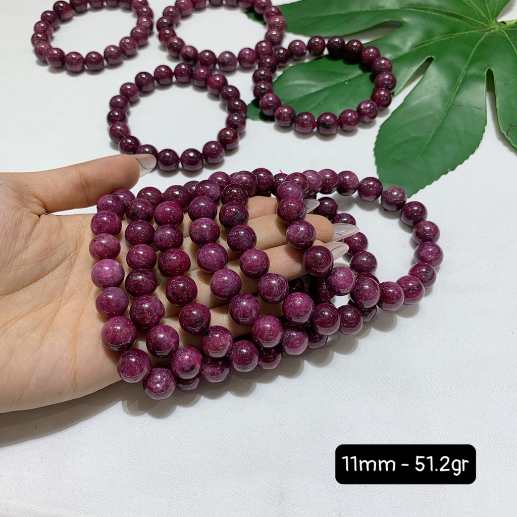 Vòng Tay Ruby Nam Phi 3A Size 7-13mm Mới Về