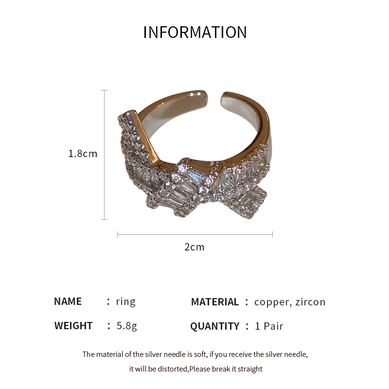 DREJEW Nhẫn Hở Mạ Vàng Đính Đá Zircon Thời Trang Sang Trọng Cho Nữ