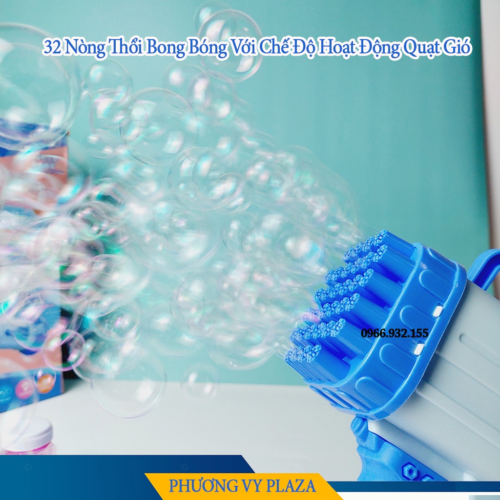 Súng Bắn Bong Bóng 32 Nòng Cho Trẻ Em