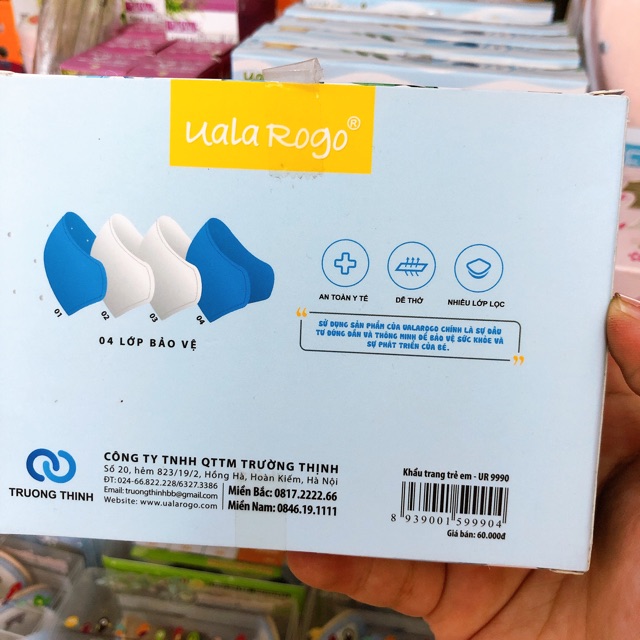 Khẩu trang vải kháng khuẩn Uala rogo