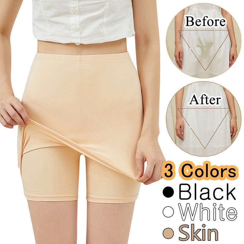 Quần Lót Boxer Ngắn Lưng Cao Bằng Lụa Mát Hai Lớp Thời Trang Mùa Hè Cho Nữ