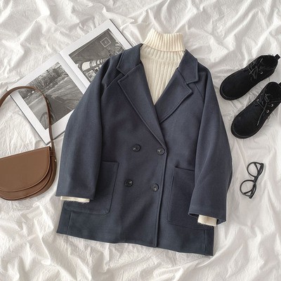 Áo vest dạ 4 cúc túi hai bên dáng rộng ulzzang 80336