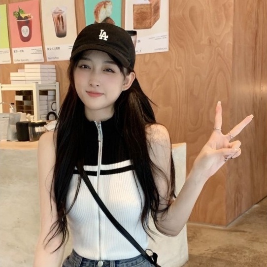 【Hana and Alice】Áo Cardigan Dệt Kim Sát Nách Hở Eo Dễ Phối Đồ
