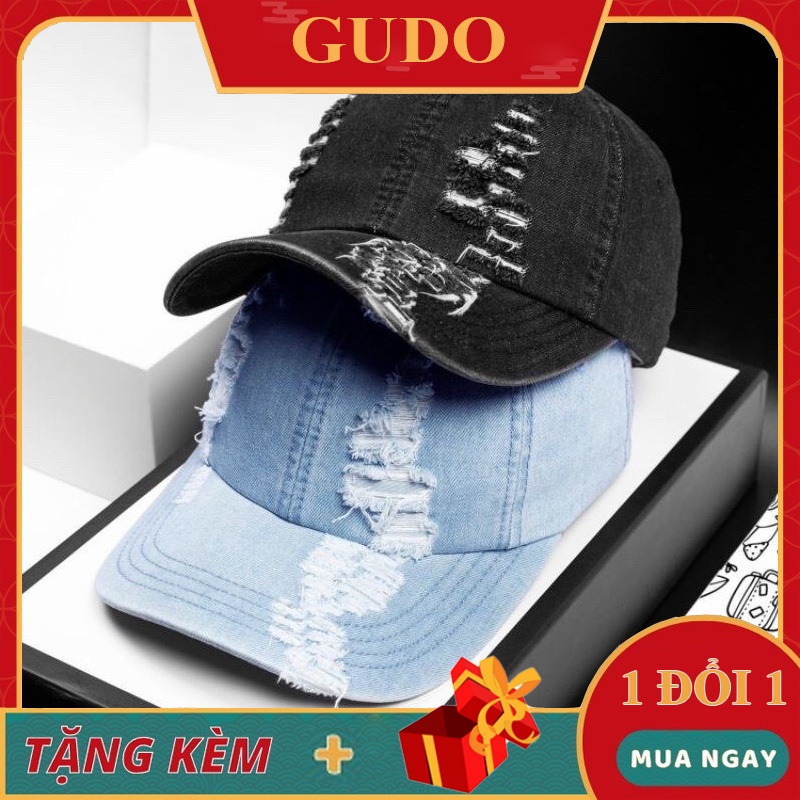 Mũ lưỡi trai Nón kết Jean chất xịn Rách 374 phong cách Ulzzang form unisex nam nữ