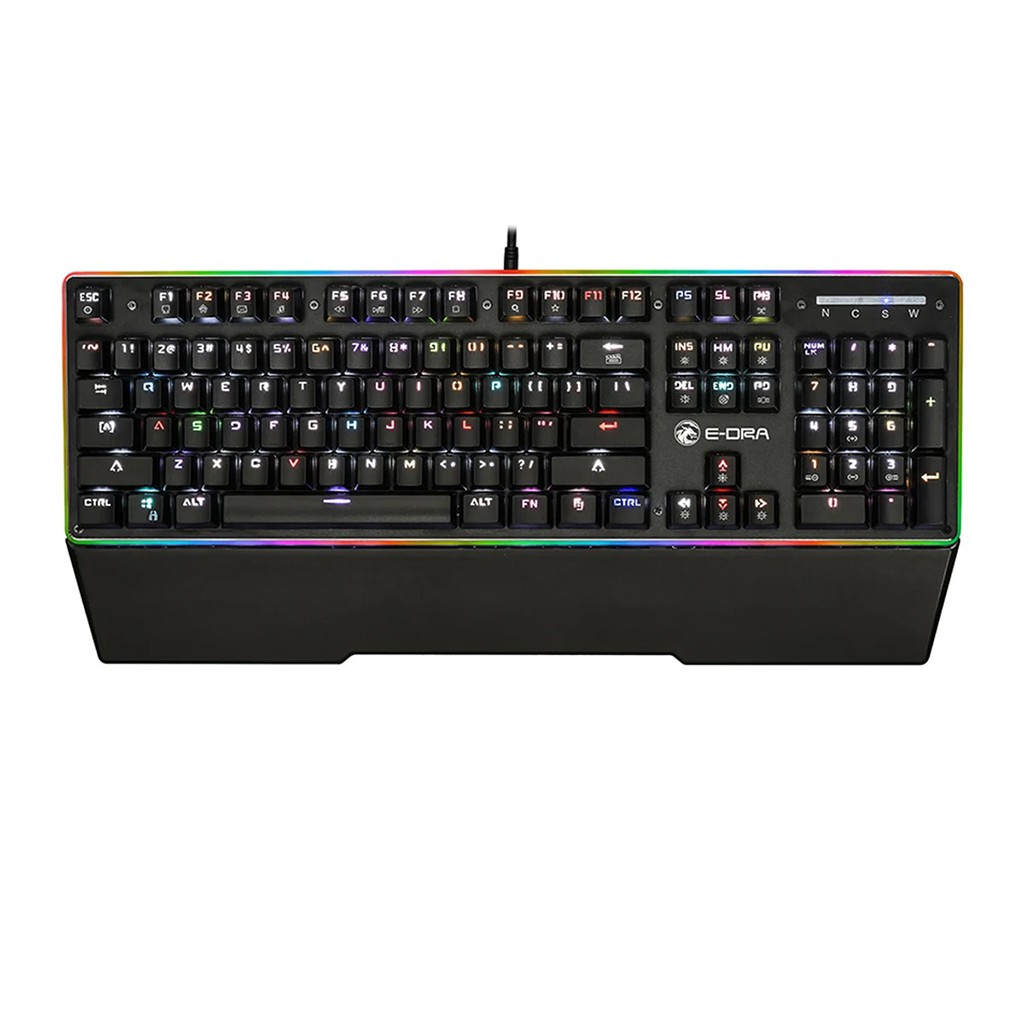Bàn phím cơ E-DRA EK308 Led RGB - Kê tay - Blue switch - Led viền - Chống nước - Bảo hành 2 năm chính hãng