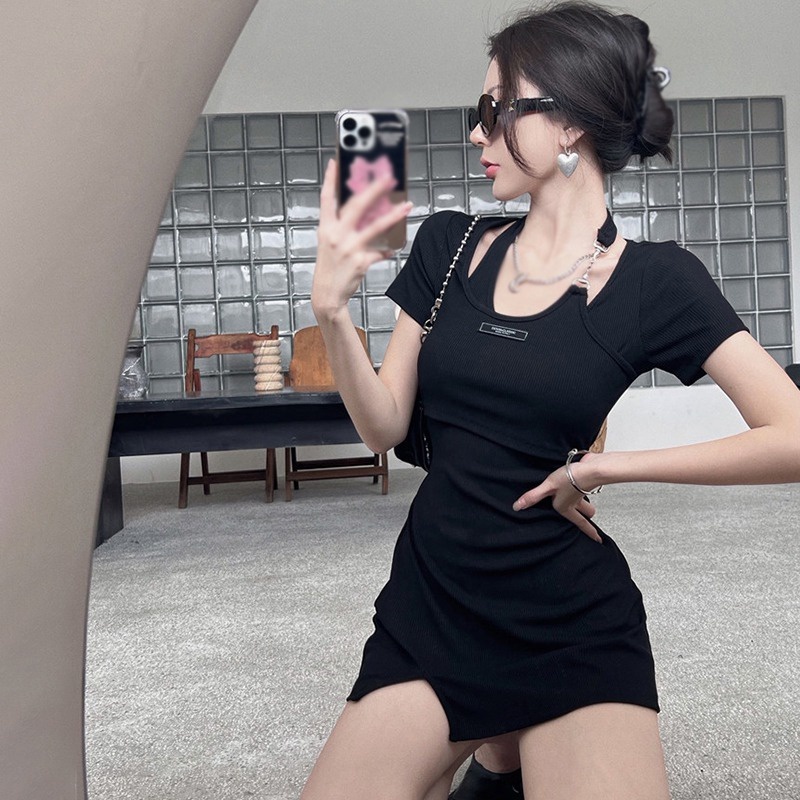 Đầm Tay Ngắn Dáng Ôm Phong Cách Cổ Điển Thời Trang Cho Nữ