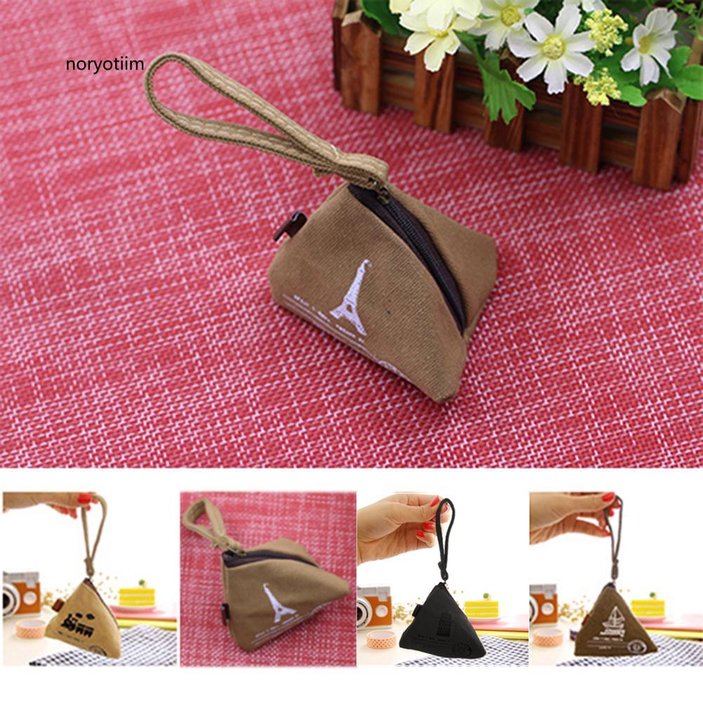 Ví đựng tiền mini bằng vải canvas in họa tiết dành cho cả nam và nữ