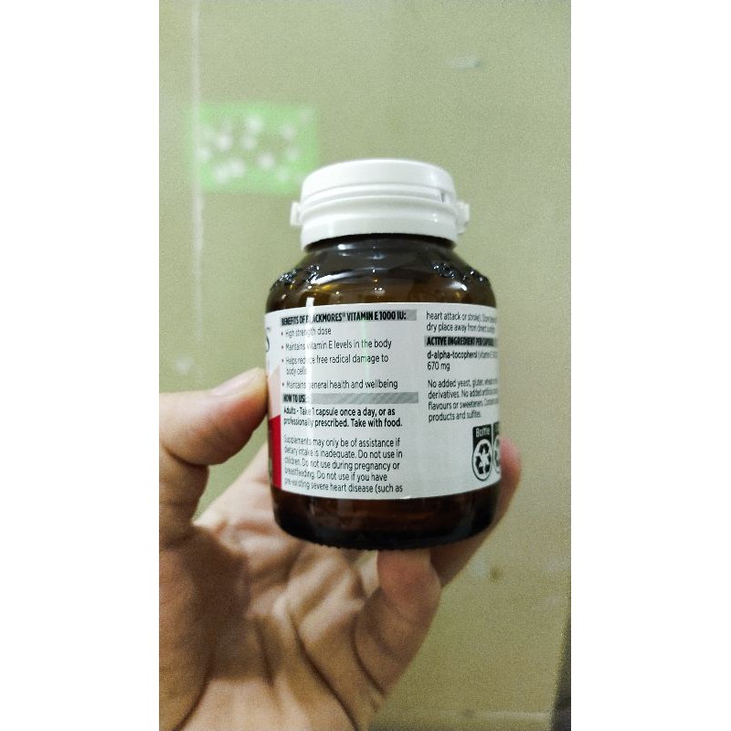 Date 2024- Blackmores Natural Vitamin E 1000IU 30 viên