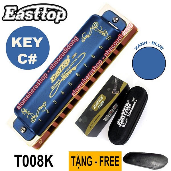 Kèn harmonica Easttop T008K Xanh key Db
