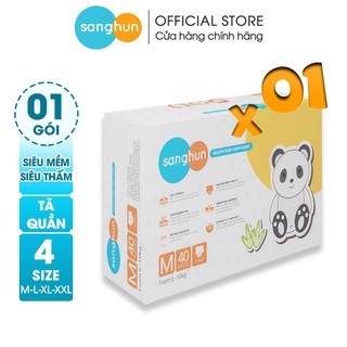 Tã bỉm quần Sanghun size M40/ L38/ XL36/ XXL34 - Tã quần cao cấp Mềm NhẹKhô Thoáng Siêu Thấm