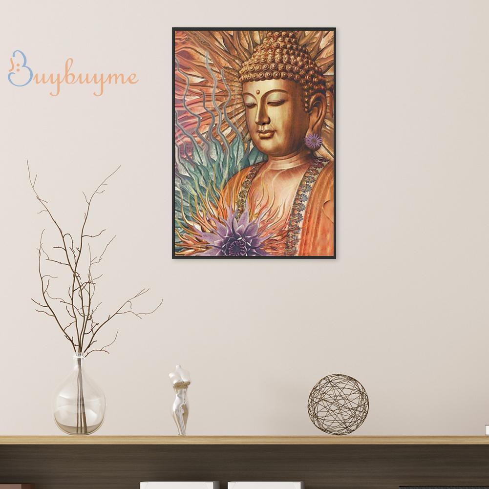 Bộ tranh đính đá trang trí tường 5D tự hoàn thành hình Đức Phật | BigBuy360 - bigbuy360.vn