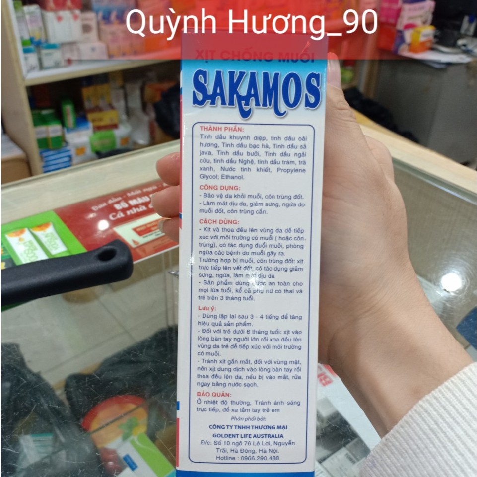 Xịt đuổi muỗi SAKAMOS 99ml giúp bé không bị muỗi đốt