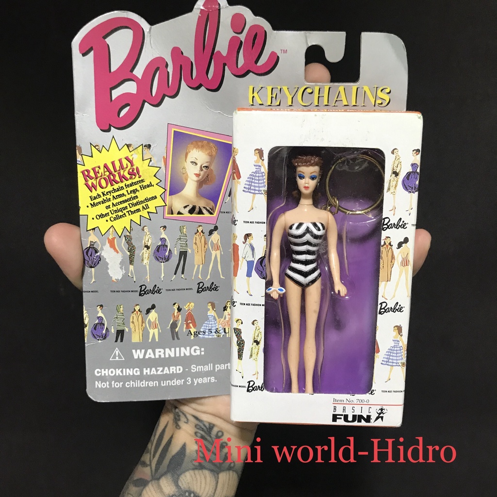 Set Fullbox Barbie Keychains móc khoá búp bê Barbie mini tí hon tỉ lệ 1/12 cổ điển 1959
