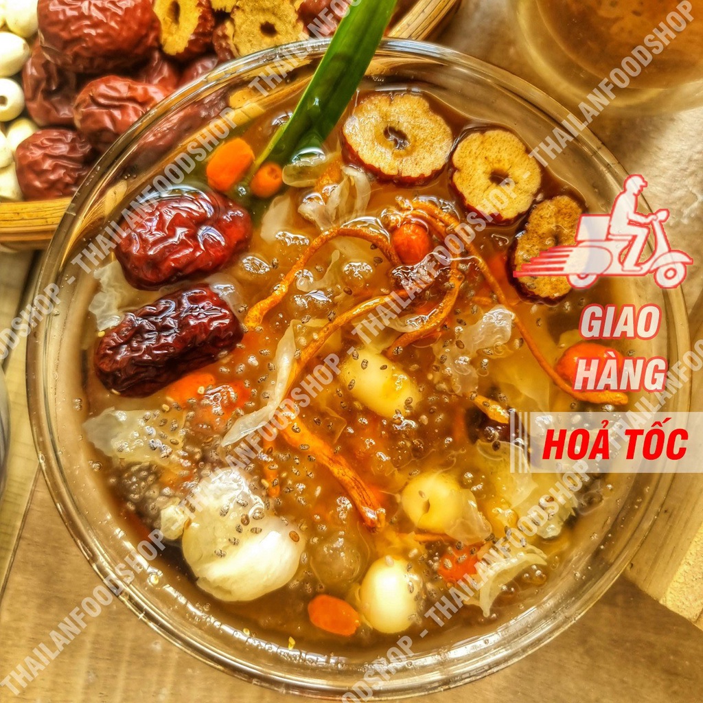 Chè Dưỡng Nhan 12 Vị Đầy Đủ Nguyên Liệu Nấu 25 - 30 Chén - Set Tự Nấu