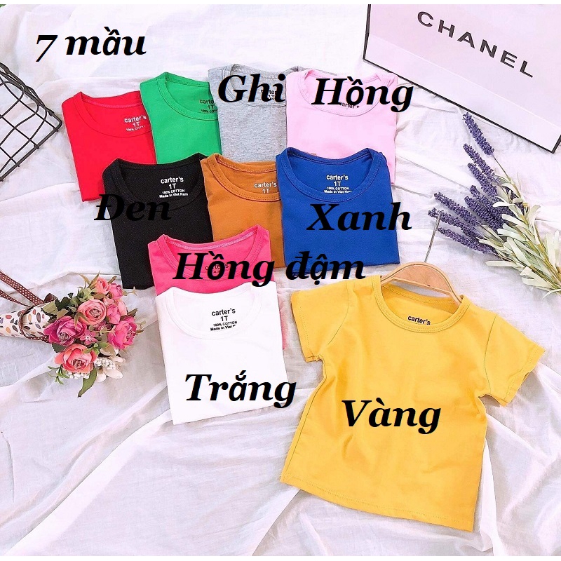 Áo thun Áo phông trơn cho bé trai bé gái cotton 4 chiều XHN515