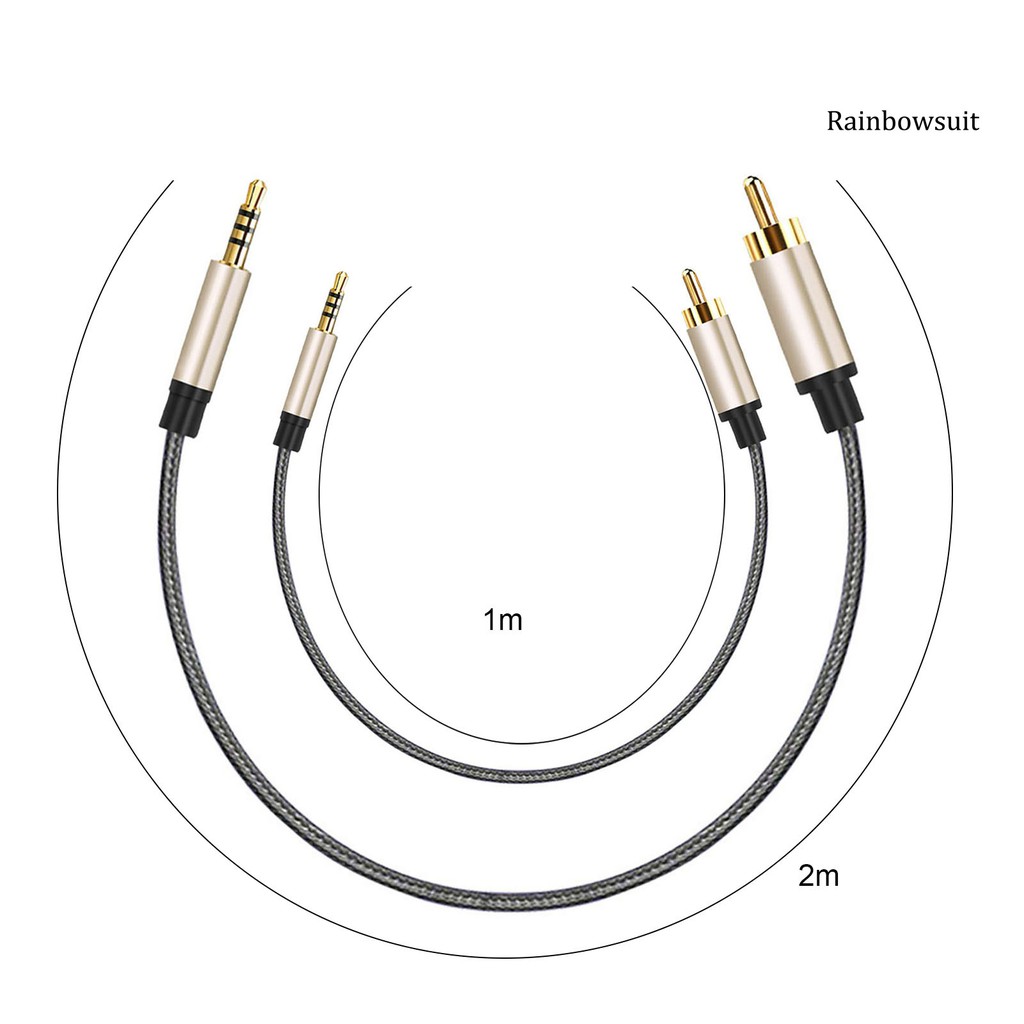 Dây Cáp Âm Thanh Rb-1 / 2m Rca Sang Aux 3.5mm Cho Xiao-Mi 1 / 2 Tv