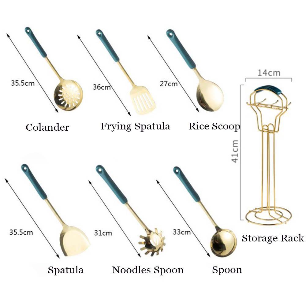 Bộ Dụng Cụ Nấu Ăn Bằng Thép Không Gỉ Sang Trọng