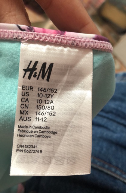 Đồ bơi hai mảnh hoạ tiết cây cỏ H&amp;M 10-14Y