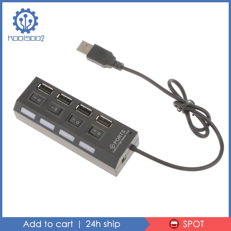 Bộ Chia 4 Cổng Usb 2.0 480 Mbps Kèm Công Tắc On / Off Cho Pc Laptop