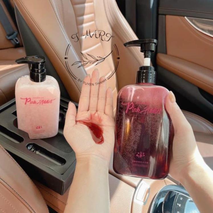 Hộp sữa tắm nước hoa Pink Addict nhũ hồng đỏ Siêu Thơm