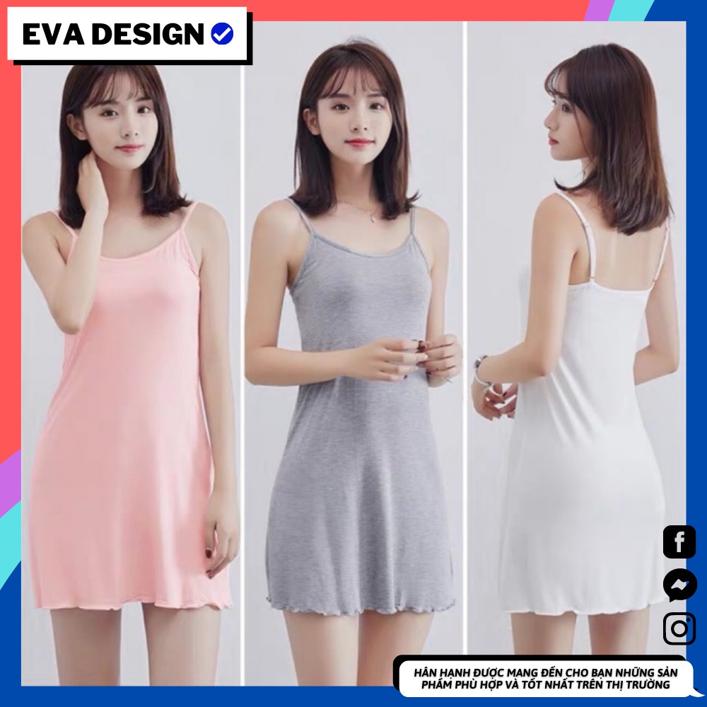 Váy 2 dây [QC CAO CẤP] cotton mặc nhà siêu đẹp