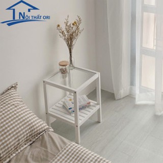 Kệ gương đầu giường 2 tầng màu trắng - Nội Thất Ori