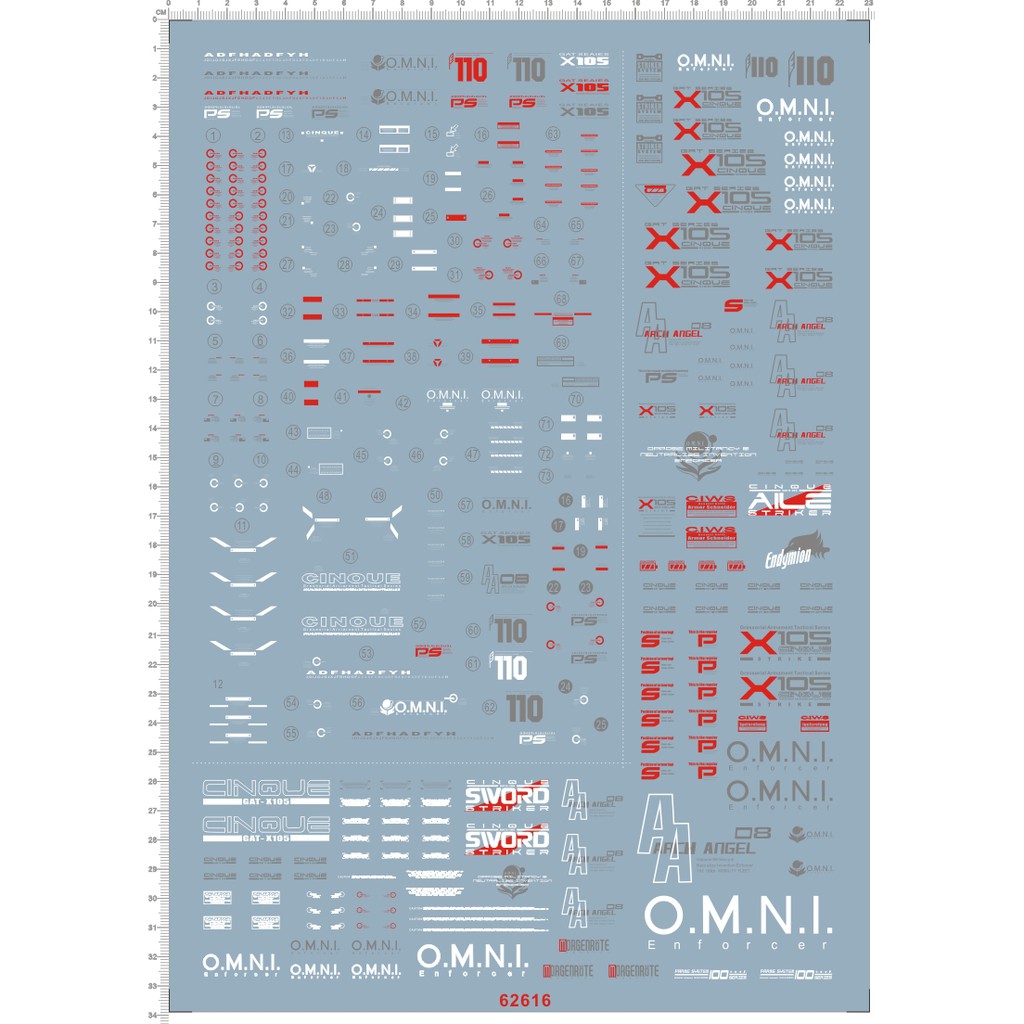 Decal nước PG 1/60 Gundam Strike Aile