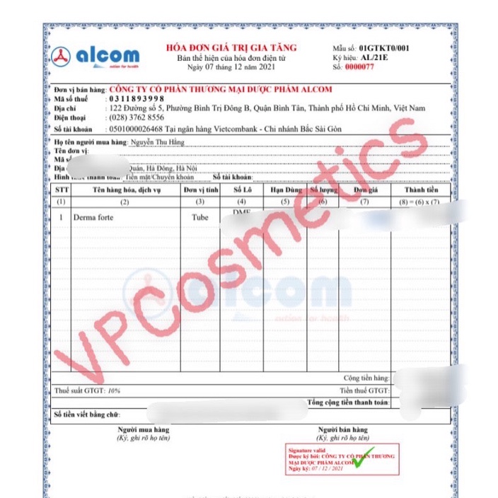 Kem giảm mụn, mờ thâm sẹo Derma Forte Alcom