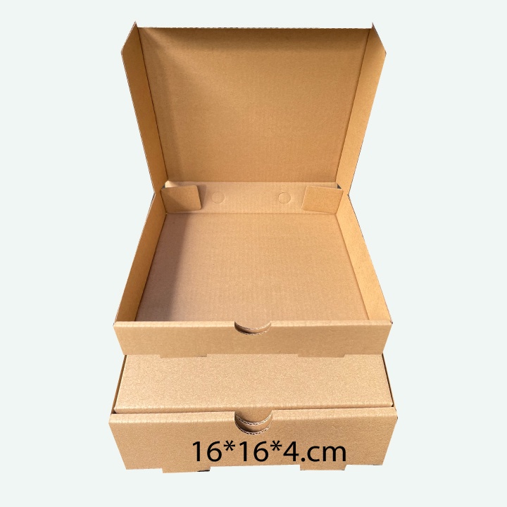 Hộp carton đựng bán pizza 16*16*4cm combo 10 hộp