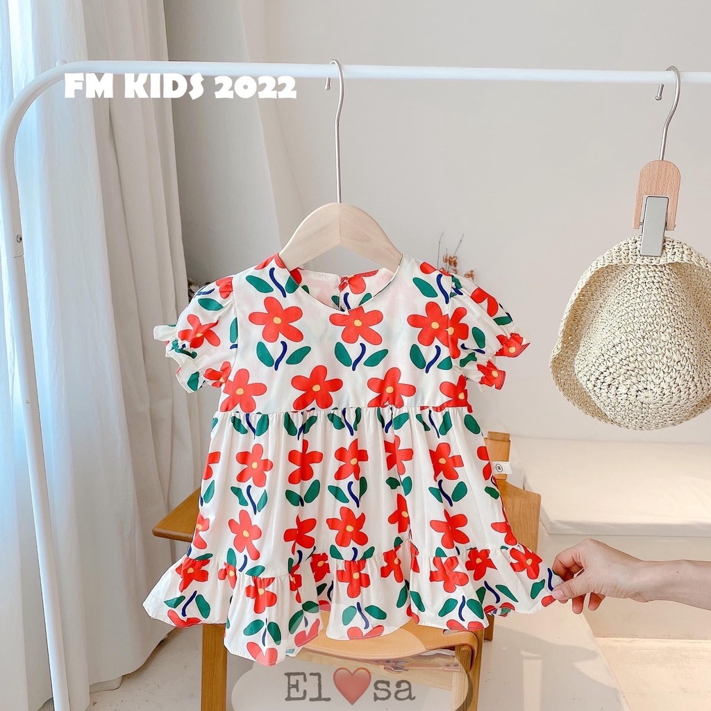 Váy bé gái babydoll bông hoa siêu xinh