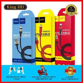 Cáp sạc hoco x26 micro - 1m - hỗ trợ sạc nhanh
