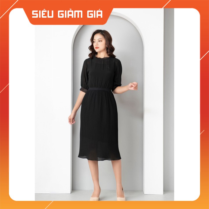 Váy suông voan 2 lớp nhẹ nhàng thanh lịch đầm công sở hàng thiết kế kiểu dáng Hàn Quốc