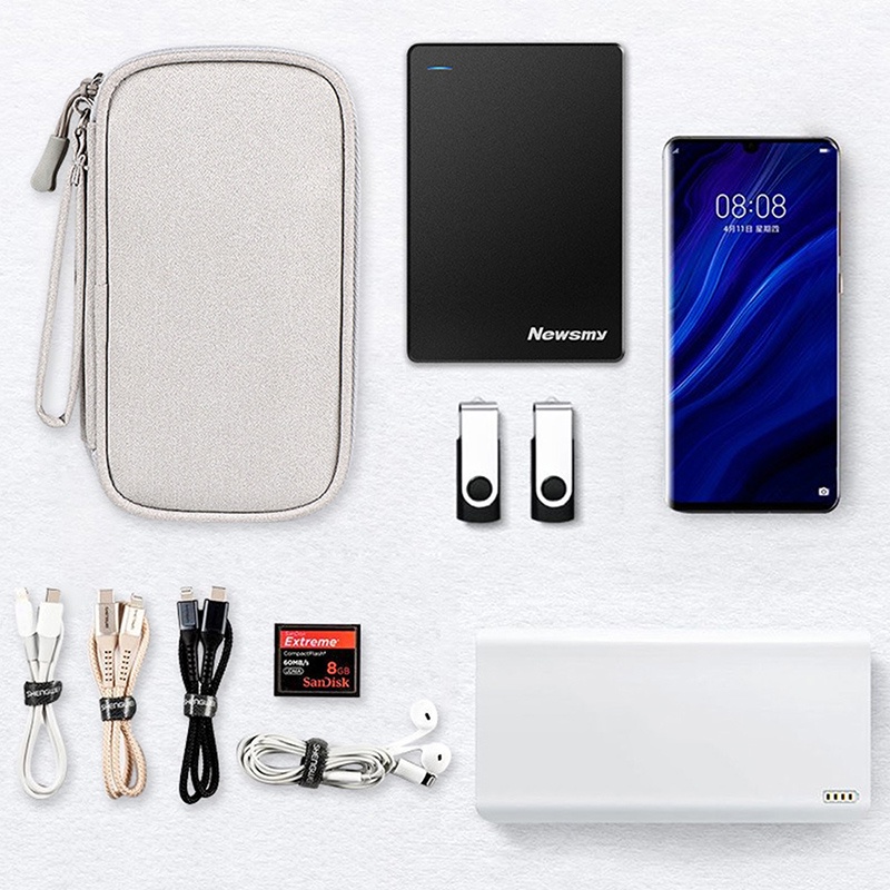 Túi Đựng Phụ Kiện Điện Tử Hai Tầng Đa Chức Năng Tiện Dụng Cho Du Lịch