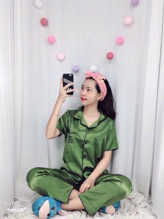 ( Freesize Lụa ) Đồ Bộ Pijama Lụa - Tay Ngắn Quần Dài