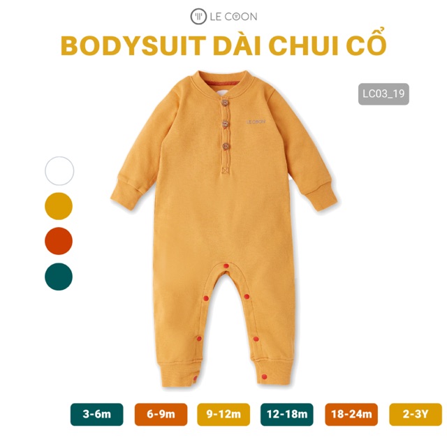 LE COON | Bodysuit Dài Chui Cổ 3-18 tháng [ babyboo]