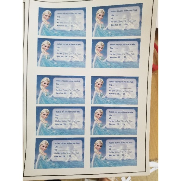 Combo 20 nhãn vở in hình bé nội dung theo yêu cầu