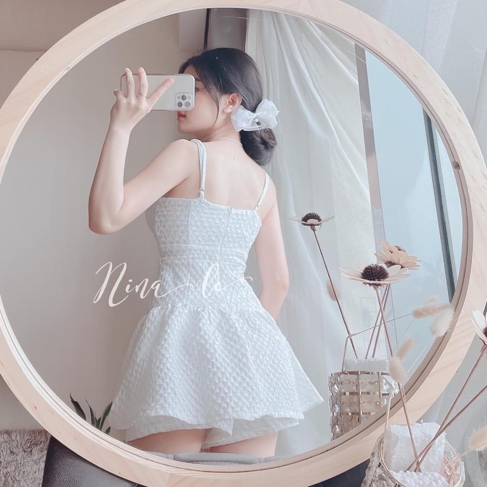 SET BABYDOLL 2 DÂY KÈM SHORTS TRẮNG