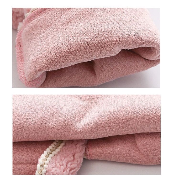 Áo khoác len lông cừu dày thời trang thu đông cho bé gái