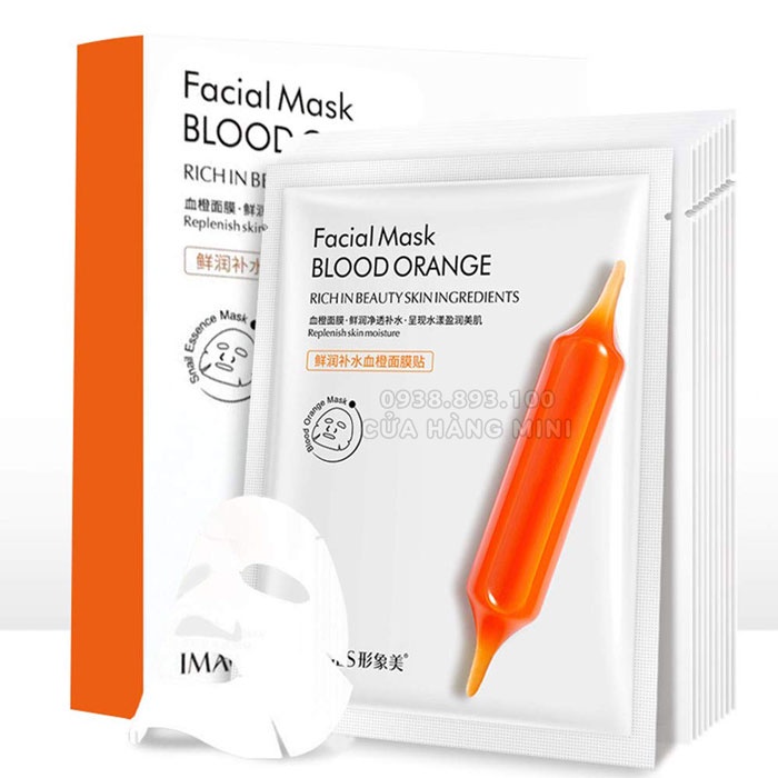 Combo 3 Gói Mặt Nạ Serum Dưỡng Trắng Da IMAGES Facial Mask Blood Orange