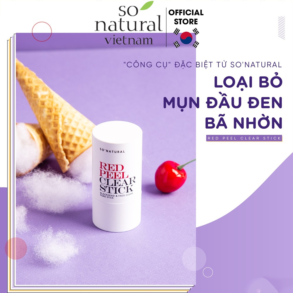 [Mã FMCG8 - 8% đơn 250K] Red Peel Clear Stick Chính Hãng So Natural Pore Blackhead & Face Thanh Lăn Mụn Đầu Đen 23gram | BigBuy360 - bigbuy360.vn