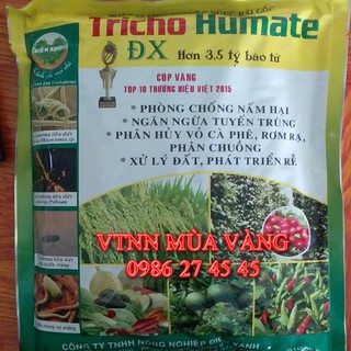 Thuốc trừ bệnh vi sinh nấm Trichoderma Tricho Humate  Đặc trị tuyến trùng và thối rể gói lớn 1kg