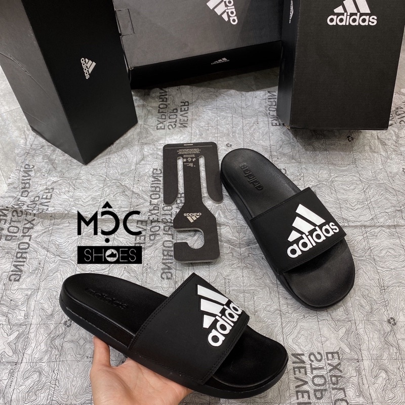 Dép quai ngang Adidas Cloudfoam Comfort Big logo màu Trắng