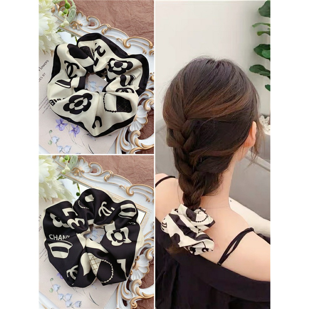 Dây Buộc Tóc Scrunchies Vải phong cách Hàn Quốc hoạ tiết chấm bi sang chảnh đáng yêu sang chảnh dễ Thương Miituu SC2