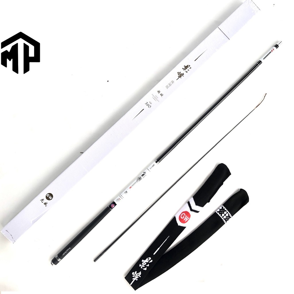 xả kho rẻ Cần câu tay GW YF , tặng kèm đọt cần , 3m6 - 4m5 - 5m4 - 6m3 Trắng