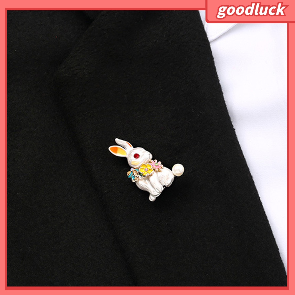 Ghim Cài Áo Hình Thỏ Đính Đá Nhân Tạo Thời Trang Cho Nữ