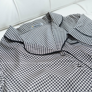 Bộ Pijama lụa họa tiết răng sói