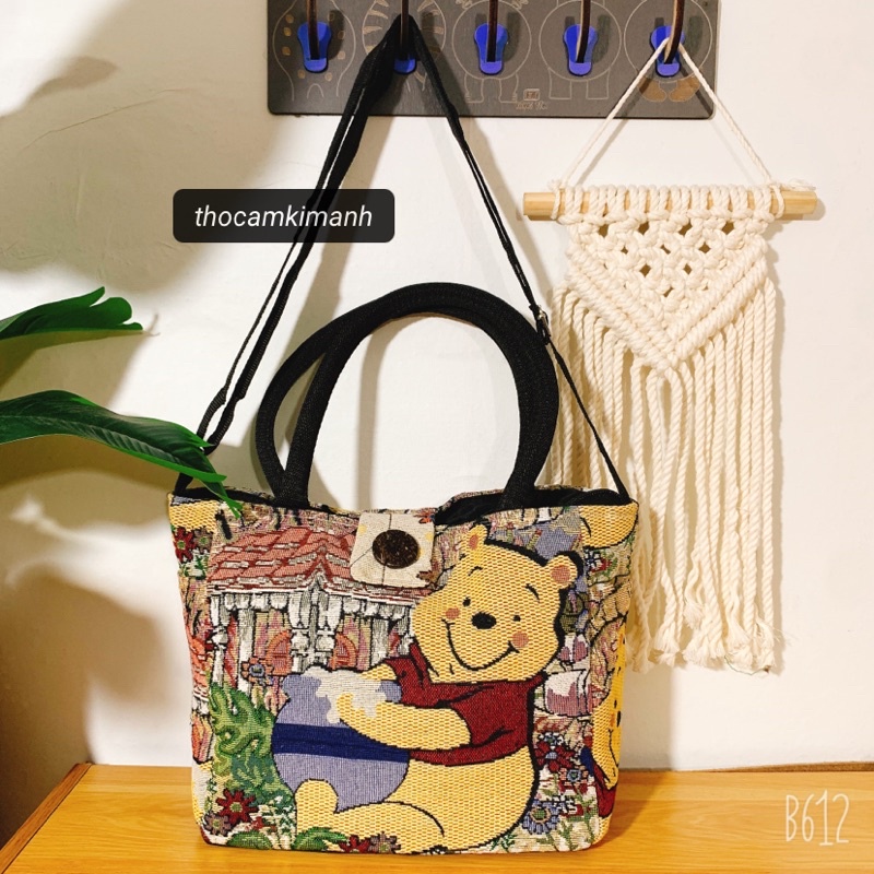 Túi thổ Cẩm đeo chéo cúc dừa lớn