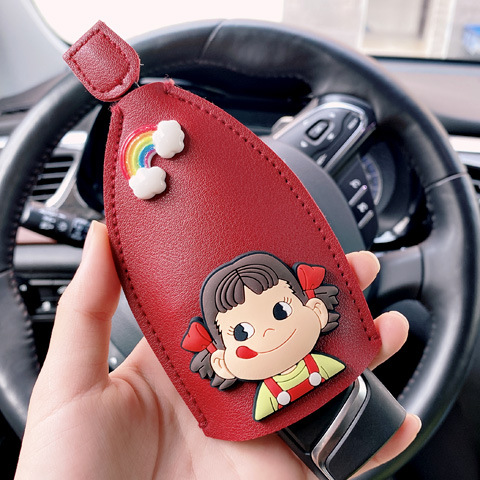 【⚡Vỏ Da PU Bảo Vệ Chìa Khóa Xe Hơi Họa Tiết Cầu Vồng Dễ Thương